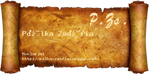 Pálka Zsófia névjegykártya
